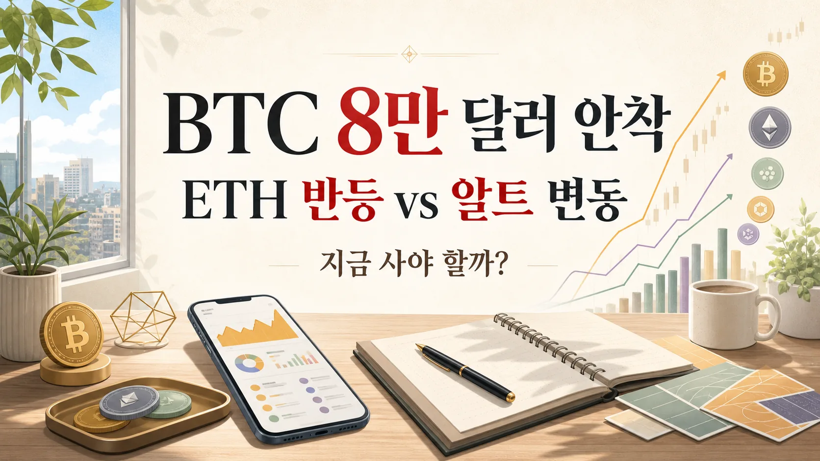 BTC 8만 달러 안착 — ETH 반등 vs 알트 변동, 지금 사야 할까?