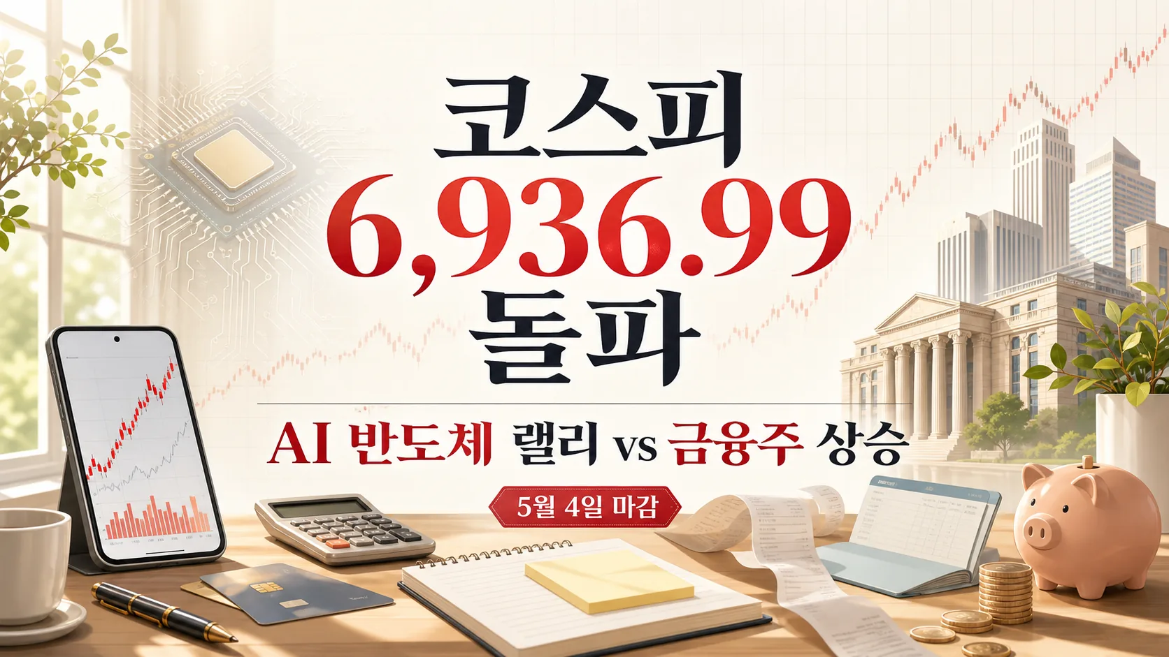 코스피 6,936포인트 돌파 — AI 반도체 랠리 vs 금융주 상승, 어디서 들어가야?
