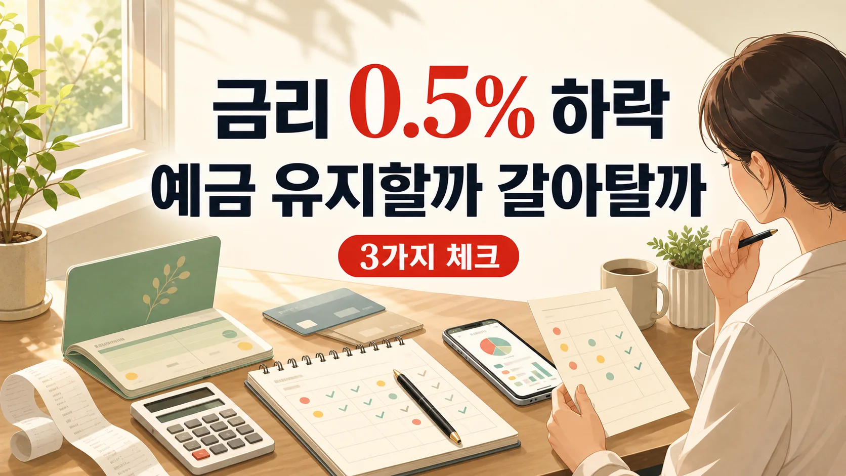 금리 0.5% 하락 — 예금 유지 vs 갈아타기 3가지 체크