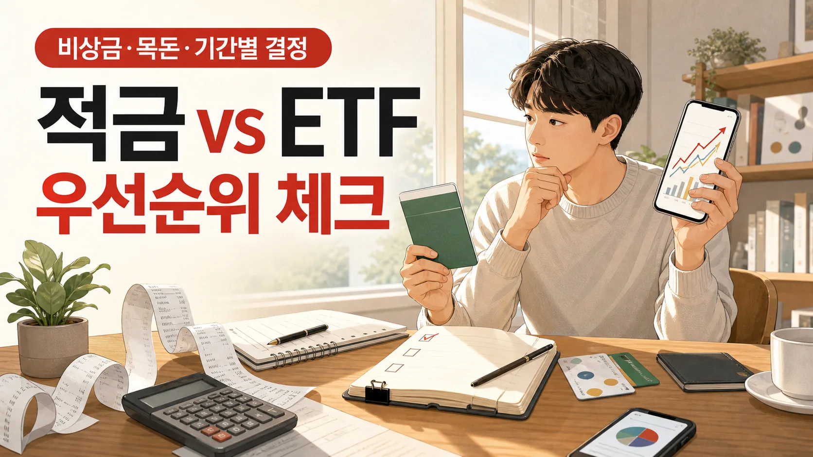 적금 vs ETF 우선순위 체크 — 비상금·목돈·기간별 결정 3가지
